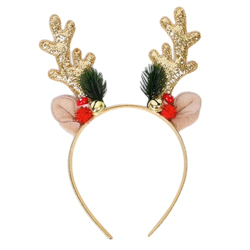 EPIGEIST Weihnachtlicher Rentier Haarreif mit Glitzernden Pailletten und Glocken Festlicher Kopfschmuck für Erwachsene Accessoire für Weihnachtsfeiern Partys und Festliche Anlässe von EPIGEIST
