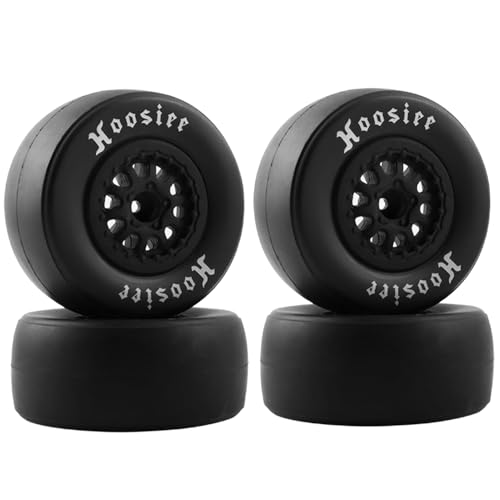 EPINON 12 mm Sechskant-Räder und Reifen, 1/10 Renn-Kurzstrecken-Reifen, OD 105 mm, Gummireifen für 1/10 Traxxas Slash ARRMA Senton LOSI RC Truck Upgrade-Teile (4 Stück) von EPINON