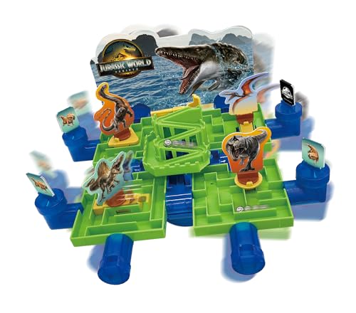 EPOCH Games - 7566 Jurassic World Rebirth Maze Challenge - Party Game, Party Spiel, Brettspiel, Dinosaurier Spielzeug, Geschicklichkeitsspiel für Kinder ab 4 Jahren von EPOCH Games