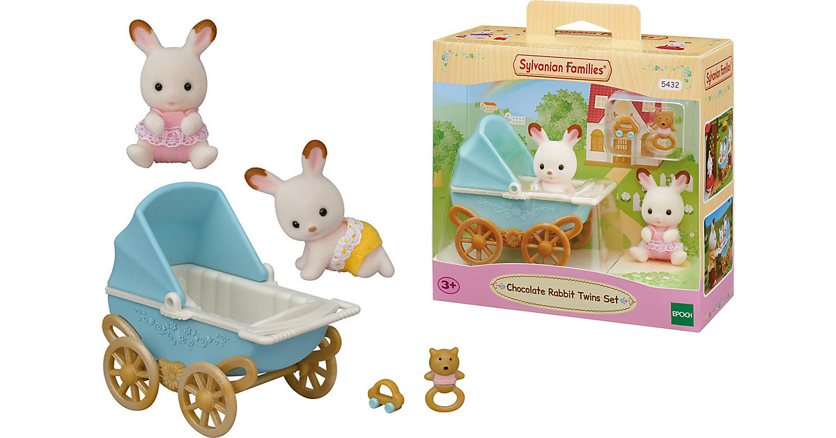 Sylvanian Families Schokoladenhasen Zwillinge mit Kinderwagen von EPOCH