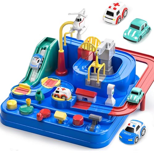 EPPO Auto Spielzeug Rennbahnen Breakout Game, 3-5 Jahre Jungen Mädchen Lernspielzeug, Autorennbahnen Spiel enthält 3 Spielzeugautos, Geschenk für Kinder 3 4 5 6 Jahre (L) von EPPO
