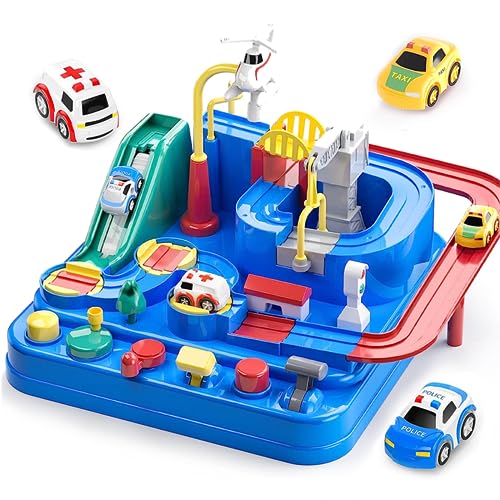EPPO Auto Spielzeug Rennbahnen Breakout Game, 3-5 Jahre Jungen Mädchen Lernspielzeug, Autorennbahnen Spiel enthält 3 Spielzeugautos, Geschenk für Kinder 3 4 5 6 Jahre (M) von EPPO