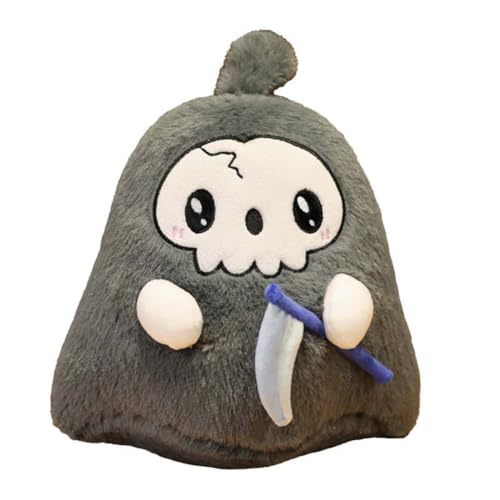EPRHAY 20cm Gruseliger Geist Plüschtier Kuschelig Weiches Spielzeug Halloween Kleiner Teufel Stofftier Fülltier Kinder Kissen Spielzeug (Grey) von EPRHAY