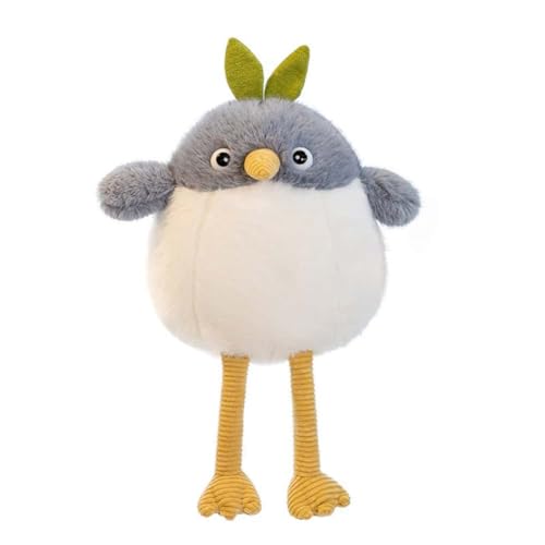 EPRHAY 20cm Kuscheliger Einzigartiger Vogel Plüschtier Mit Besonderem Grünem Blatt Ultraweiches Flauschiges Stofftier Perfekter Kuschelbegleiter Geschenk (Grau) von EPRHAY