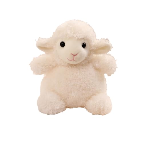 EPRHAY 20cm Weiches Niedliches Weißes Lamm Plüschtier Flauschiges Stofftier Puppe Cartoon Lamm Plüschtier Kuschelbegleiter Wohnkissen Kinderkissen von EPRHAY