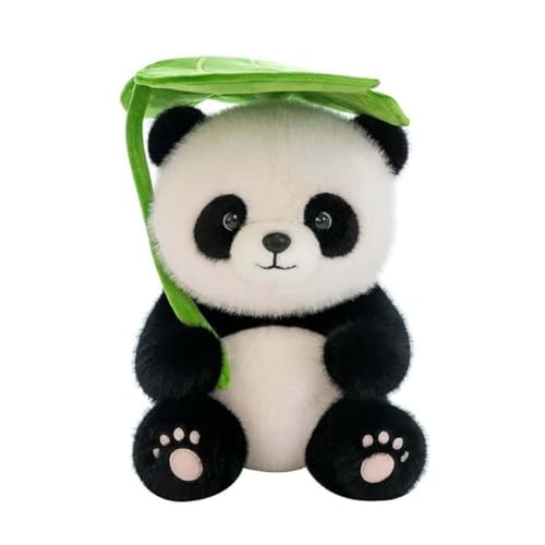 EPRHAY 22cm Niedlicher Panda Plüschtier Kuschelig Weiches Spielzeug Blätterhut Panda Stofftier Fülltier Spielzeug Wohnzimmer Deko Kissen Geschenk von EPRHAY