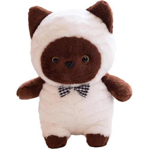 EPRHAY 23cm Niedliche Katze Plüschtier Kuschelig Weiches Spielzeug Cartoon Freche Siamkatze Stofftier Für Jungen Mädchen Kissen von EPRHAY