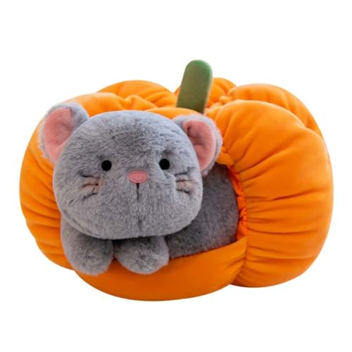 EPRHAY 23cm Super Charmanter Kürbis Katze Plüschtier Ultra Weiche Katze Stofftier Kuschelig Flauschige Puppe Kreativer Liebenswerter Trostbegleiter Geschenk Für Kinder von EPRHAY
