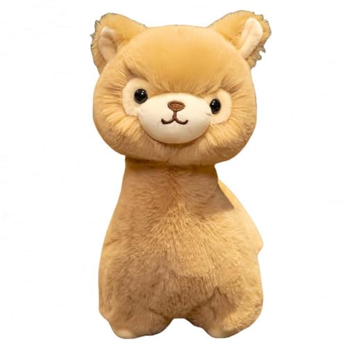 EPRHAY 23cm Ultra Niedliches Hellbraunes Alpaka Plüschtier Kuschelweiches Stofftier Süßer Gesichtsausdruck Niedliches Alpaka Plüschtier Für Kinder Sammler Wohnkissen Geschenk von EPRHAY