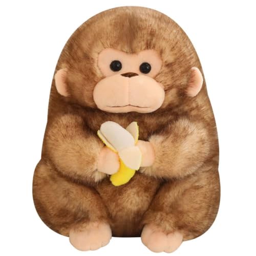 EPRHAY 23cm Ultra Weicher Brauner AFFE Plüschtier Flauschiges Stofftier Niedliche Affen Puppe Kuscheliger Umarmbarer Begleiter Kissen Deko Geschenk Für Kinder und Sammler von EPRHAY