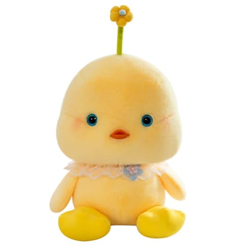 EPRHAY 23cm Ultra Weiches Zeichentrick Entenküken Plüschtier Flauschiges Stofftier Niedliches Entenküken Mit Blume Puppe Kuscheliger Umarmbarer Begleiter Für Kinder und Erwachsene von EPRHAY
