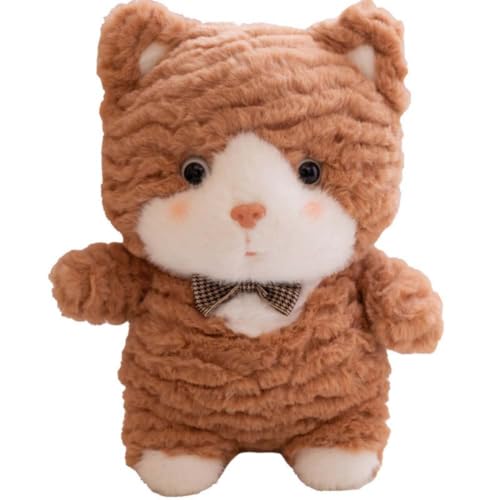 EPRHAY 23cm Verspielte Braune Katze Plüschtier Kuschelig Weiches Spielzeug Niedliche Cartoon Katze Stofftier Kissen Spielzeug von EPRHAY