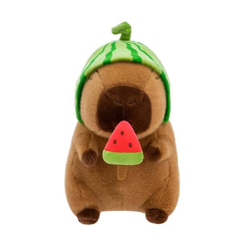 EPRHAY 25cm Hässlich-Niedliches Wasserschwein Plüschtier Kuschelweiches Spielzeug Dehnbarer Mund Plüsch Mit Wassermelonen-Hut Wasserschwein Stofftier Kissen Deko Geschenk von EPRHAY