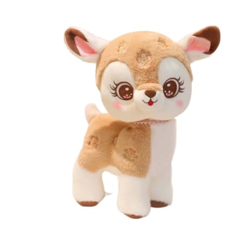 EPRHAY 25cm Niedlicher Gefleckter Hirsch Plüschtier Kuscheltier Weiches Spielzeug Cartoon Baby Hirsch Stofftier Plüschtier Fülltier Spielzeug für Kinder (Brown) von EPRHAY
