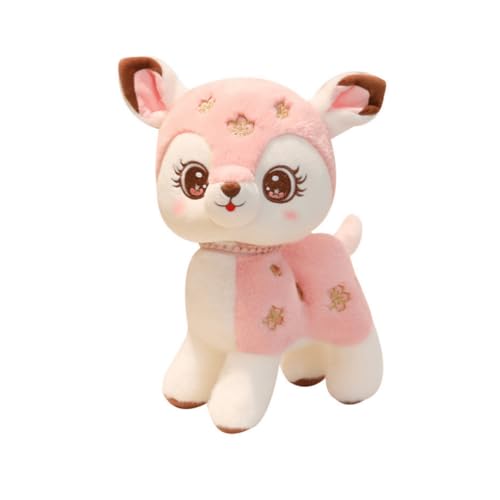 EPRHAY 25cm Niedlicher Gefleckter Hirsch Plüschtier Kuscheltier Weiches Spielzeug Cartoon Baby Hirsch Stofftier Plüschtier Fülltier Spielzeug für Kinder (pink) von EPRHAY