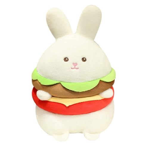 EPRHAY 25cm Niedlicher Hase Plüschtier Kuschelig Weiches Spielzeug Kreativer Burger Hase Stofftier Fülltier Spielzeug Plüschkissen Einzigartiges Dekoratives Geschenk von EPRHAY