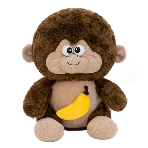 EPRHAY 25cm Ultra Kuscheliger Brauner AFFE Plüschtier Flauschiges Stofftier Niedlicher AFFE Mit Banane Puppe Kuscheliger Umarmbarer Begleiter Kissen Deko Geschenk von EPRHAY