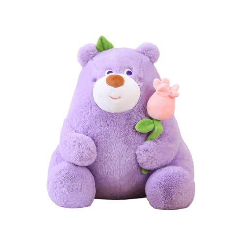 EPRHAY 25cm Ultra Weicher Sitzender Blumen Bär Plüschtier Flauschiges Stofftier Niedliche Kuschelbär Puppe Kuscheliger Umarmbarer Begleiter Geschenk von EPRHAY