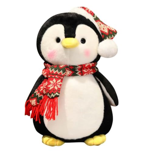 EPRHAY 25cm Ultra Weicher Weihnachts Pinguin Plüschtier Flauschiges Stofftier Niedliche Kuschelige Pinguin Puppe Kuscheliger Trostbegleiter Festliches Geschenk von EPRHAY