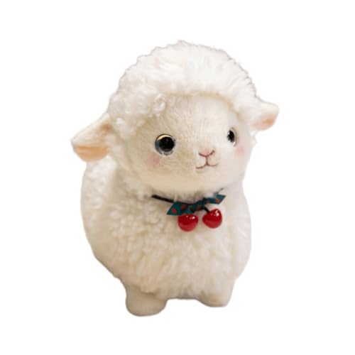 EPRHAY 25cm Weiches Niedliches Weißes Kirschblüten Alpaka Plüschtier Flauschiges Stofftier Cartoon Niedliches Lamm Plüschtier Kuschelkissen (White) von EPRHAY