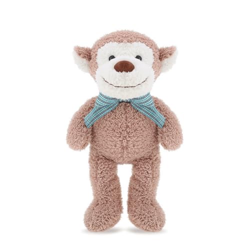 EPRHAY 32cm Weicher Cartoon AFFE Plüschtier Flauschiges Stofftier Niedlicher AFFE Mit Blauer Schleife Puppe Kuscheliger Umarmbarer Begleiter Kissen Deko Geschenk von EPRHAY