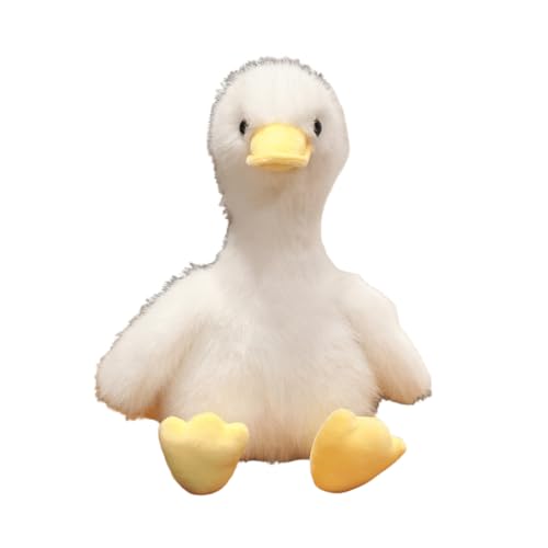 EPRHAY 35cm Super Flauschiges Niedliches Weißes Entenküken Plüschtier Stofftier Zeichentrick Enten Puppe Süße Kuschelige Enten Spielzeug Liebenswerter Begleiter von EPRHAY