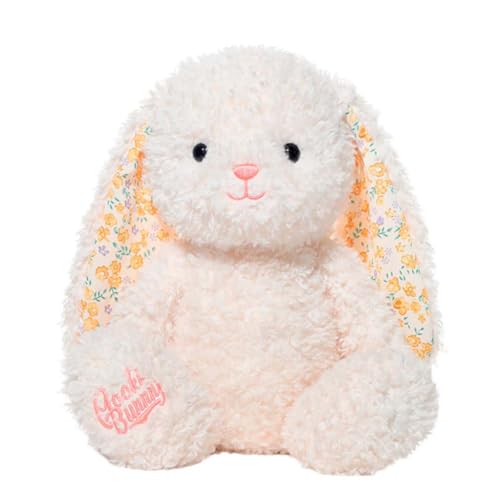 EPRHAY 38cm Weiches Blumenohriges Niedliches Weißes Häschen Plüschtier Ultra Flauschiges Stofftier Bezaubernde Kuschelige Hasenpuppe Liebevoller Trostbegleiter Geschenk von EPRHAY