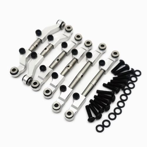6-teiliges verstellbares Edelstahl-Lenkglied mit Aluminiumenden, silberfarben, für Losi 1/18 Mini-T 2.0 Mini-B LOS214013 6-teiliges verstellbares Edelstahl-Lenkglied mit Aluminiumenden, silberfarben, für Losi 1/18 Mini-T 2.0 Mini-B LOS214013 von EPTNNASO