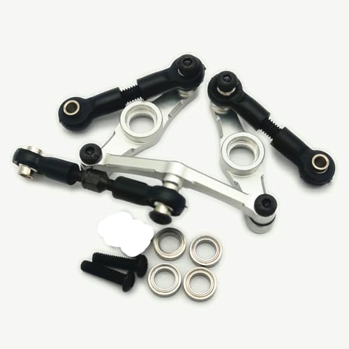 EPTNNASO Aluminium Lenkung Baugruppe mit Lagern und Links Spurstange Silber für Tamiya TT01 EPTNNASO Aluminium Lenkung Baugruppe mit Lagern und Links Spurstange Silber für Tamiya TT01 von EPTNNASO