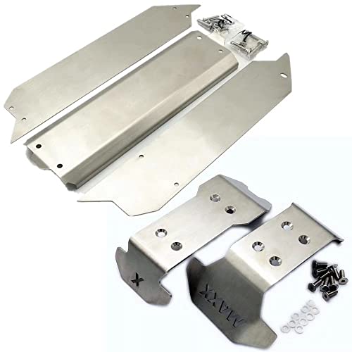 Edelstahl-Chassis Protect Armor Skid Plate Guard Vollversion 5 Stück für Traxxas 1/10 Wide Maxx 89086-4 von EPTNNASO