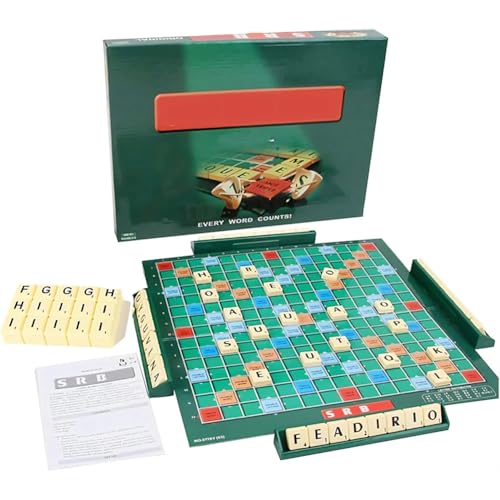 EPXOIQC Wortspiel Klassisches Brettspiel Für Kinder Und Erwachsene Lernspiel Ab 8 Jahren Familienspiel Mit Buchstabensteinen Spielbrett Und Halter Sprachförderung Wörterlegen Strategie von EPXOIQC