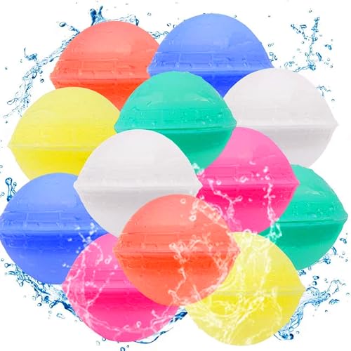 Wasserbomben Wiederverwendbar Auslaufsichere Wasserballons Sicherer Nicht Magnet Schnelles Füllen einer Sekunde Wasserspielzeug für Kinder Erwachsene Sommer Spiel 12 Stück Wasserball mit Mesh Bag Wasserbomben Wiederverwendbar Auslaufsichere Wasserballons Sicherer Nicht Magnet Schnelles Füllen einer Sekunde Wasserspielzeug für Kinder Erwachsene Sommer Spiel 12 Stück Wasserball mit Mesh Bag von EQARD
