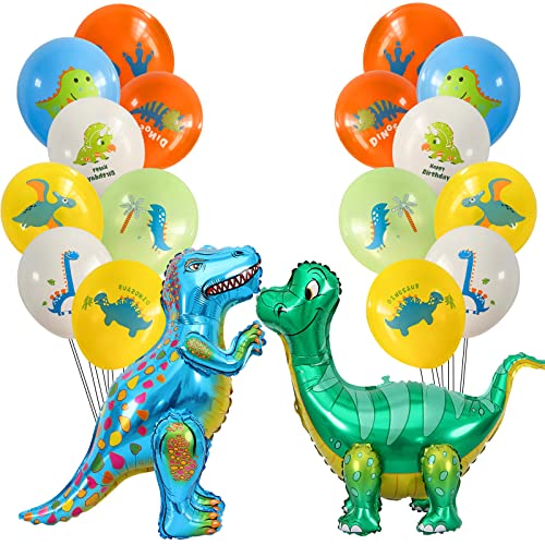 Dino Luftballon, 18PCS 3D Dino Ballon Set Luftballons Dinosaurier Dino Folienballon Dinosaurier Ballon Riesen Dinosaurier Luftballons für Dino Deko Kindergeburtstag Geburtstag Baby Dusche von EQLEF