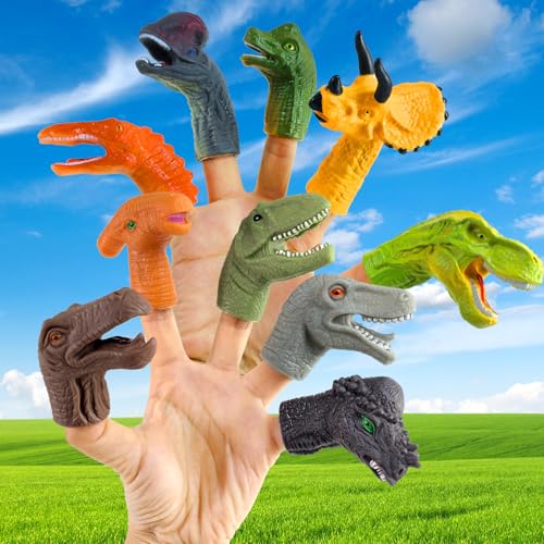 Dinosaurier Fingerpuppen Set, Dinosaurierköpfe Fingerpuppen Requisiten Neuheit Interaktive Handpuppe Geschichte Zeit Spielzeug Geschenk für Kinder 10St Dinosaurier Fingerpuppen Set, Dinosaurierköpfe Fingerpuppen Requisiten Neuheit Interaktive Handpuppe Geschichte Zeit Spielzeug Geschenk für Kinder 10St von EQLEF