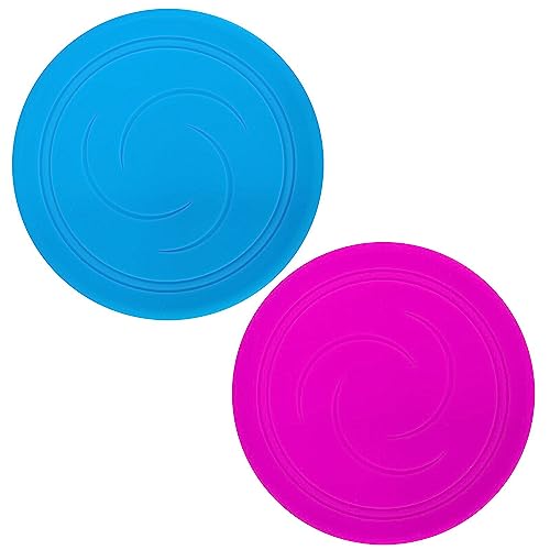 Flying Disc Nicht rutschen Soft Silikon Spielzeug Eltern Kind Zeit Outdoor Sport 2 Stück (rot und blau) von EQLEF