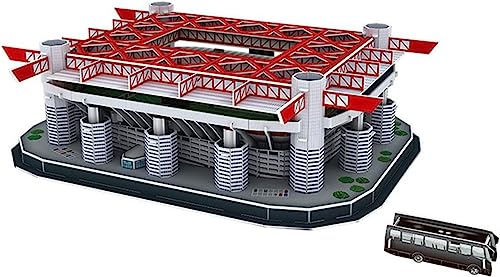 EQQHJL 3D-Puzzle 3D-Puzzle, Fußballplatz-Modellbau-Puzzle, Stadio San Siro-Replikmodell, Fußballplatz-DIY-Modelle, Bauspielzeug, 34,5 x 26 x 10,6 cm, Mehrfarbig, 193 Teile von EQQHJL