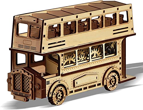 3D-Puzzle 3D-Puzzle aus Holz, DIY-Modellbausätze, LKW-Puzzle for Erwachsene, Modellbausatz, Geschenk for Geburtstag/Vatertag (Farbe: LKW) (Size : Double Decker Bus) von EQQHJL