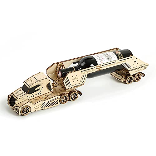 3D-Puzzle Holzpuzzle Auto Weinregal 3D-Architekturmodell Erwachsene und Kinder Dreidimensionales Puzzle Laserschneidpuzzle Perfektes Dekorationsgeschenk von EQQHJL