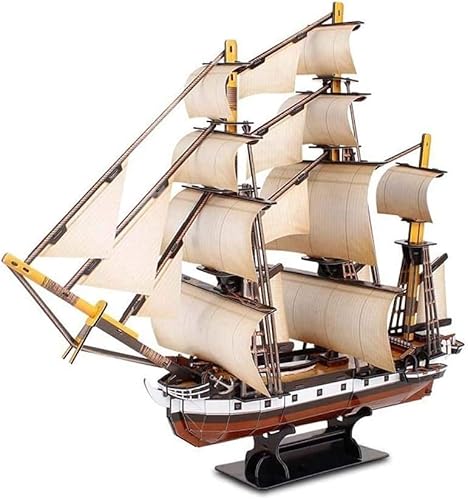 3D-Puzzle Stichsägen, Segelboot-Modell, Hobby-Spielzeug, 3D-Puzzles, Schiffsschiff-Modellbausätze for Erwachsene und Kinder, Stressabbau, Dekoration, Hobby-Geschenk for Männer und Frauen, 186 Teile von EQQHJL