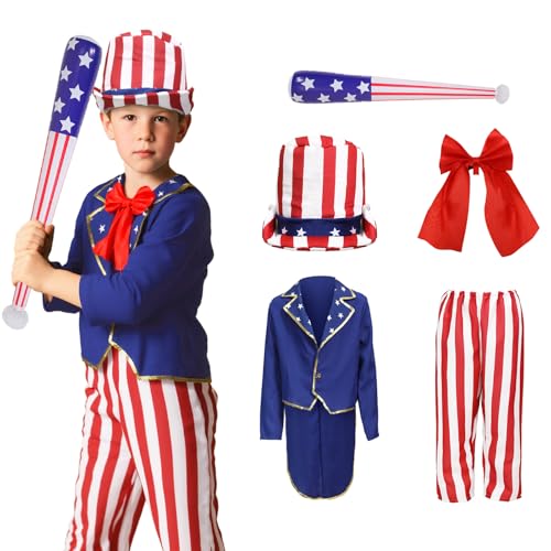 EQTGI 4. Juli Kostüm Set Onkel Kostüm von Sam Unabhängigkeitstag Thema Outfit für Jungen Mädchen Patriotische Party Halloween, Nhai, M EQTGI 4. Juli Kostüm Set Onkel Kostüm von Sam Unabhängigkeitstag Thema Outfit für Jungen Mädchen Patriotische Party Halloween, Nhai, M von EQTGI