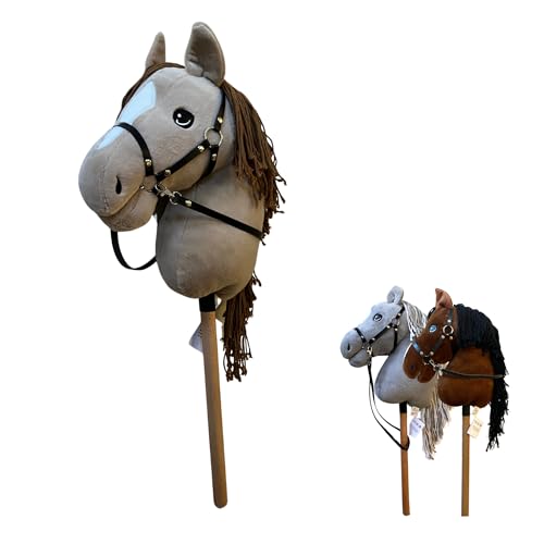 Equiathletic Hobby Horse – Steckenpferd Kinder mit Halfter | großes Pferde Spielzeug für Mädchen & Jungen | Robustes Steckenpferd in Größe A3 | fördert Fantasie, Bewegung & Spielspaß (Beige) von EQUIATHLETIC NBH