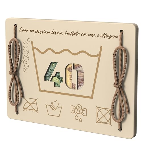 Motivkarte aus Holz | Lustiges und originelles Geschenk | Hülle für Banknoten oder Geldbörse | Geldgeschenkidee für Geburtstage und Reisen (40 Jahre Pflege) von EQUIK PRODUCTS
