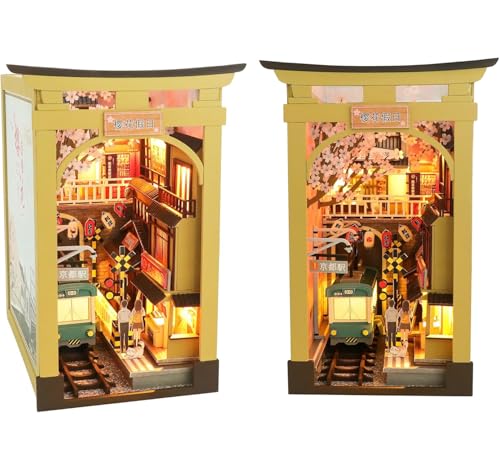 Book Nook Modellbausatz Bücherregal Book Nook Kit DIY für Erwachsene Spielzeug Puppenhaus Miniatur aus Holz (Japan) von EQUIS GOVICENS