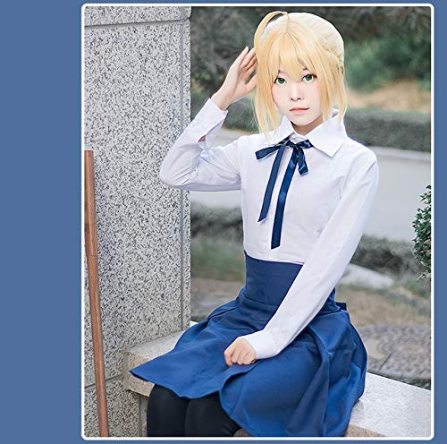 Anime Fate Stay Night Cosplay Kostüm Sabre Fate Grand Order Cosplay T-Shirt + Rock + Krawatte + Perücke Sabre komplettes Set Halloween Kostüme S Kostüm und Perücke Anime Fate Stay Night Cosplay Kostüm Sabre Fate Grand Order Cosplay T-Shirt + Rock + Krawatte + Perücke Sabre komplettes Set Halloween Kostüme S Kostüm und Perücke von EQWR