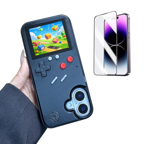ERAKOLE Schutzhülle für iPhone 16, Gamer-Design, Retro-Videospiel, spielbare Handyhülle, klassische kreative Geburtstagsgeschenke, stoßfeste lustige Hülle für iPhone, Schwarz ERAKOLE Schutzhülle für iPhone 16, Gamer-Design, Retro-Videospiel, spielbare Handyhülle, klassische kreative Geburtstagsgeschenke, stoßfeste lustige Hülle für iPhone, Schwarz von ERAKOLE