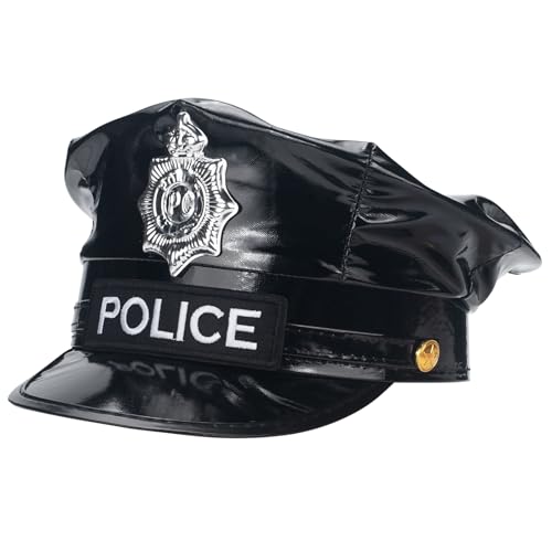 ERDOGLY Polizei Hut Erwachsene Polizei Kostüm Hut Cop Cap für Männer Frauen Offizier Kapitän Zubehör für Halloween Lustige Rollenspiel Party Schwarz, Schwarz, Einheitsgröße ERDOGLY Polizei Hut Erwachsene Polizei Kostüm Hut Cop Cap für Männer Frauen Offizier Kapitän Zubehör für Halloween Lustige Rollenspiel Party Schwarz, Schwarz, Einheitsgröße von ERDOGLY