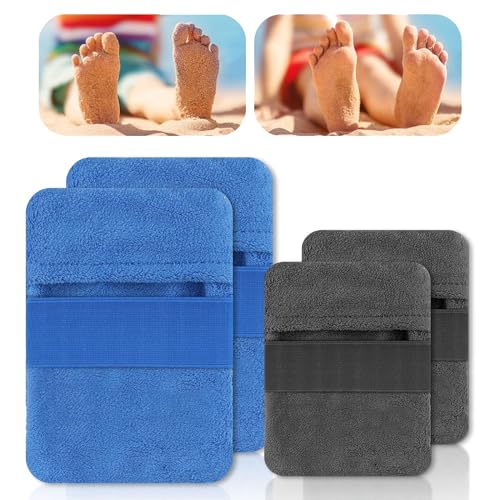 4 Stück Sand Entfernerfür Den Strand, Körperreiniger Strandsandentfernungsbeutel, Sandentfernungsbeutel Abwischen Samtsand, Sand Entfernungsbeutel für Strandurlaub, Urlaub, Camping (Kein Talkum) von ERFGT