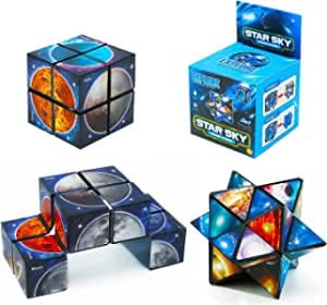 Star Cube Set,2 in 1 Magic Star Cube, 3D Puzzle Cube, Speed Cube, Transforming Cubes Kreative Dekompression Magic Puzzle Cubes für Kinder und Erwachsene von ERHUO