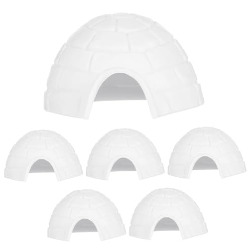 6st Iglu-modellspielzeug Kleine Welt Kleines Iglu-Handwerk Puppenhaus Iglu Mini-iglu- Eishausmodelle Mini-tierfiguren Polare Tierfigur Miniatur-iglu Weiß Plastik ERINGOGO von ERINGOGO