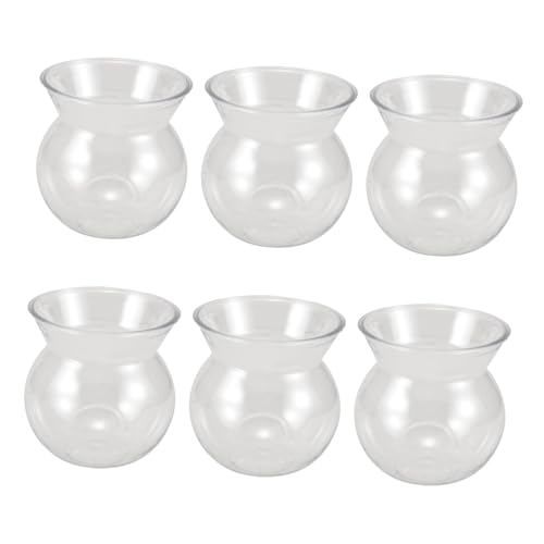 6st Mini-pflanzentopf Vase Einmachgläser Links Goldfischglas Miniatur-blumentopf Kleine Fischschale Aus Plastik Kleines Aquarium Goldenes Aquarium Das Haustier Transparent ERINGOGO von ERINGOGO